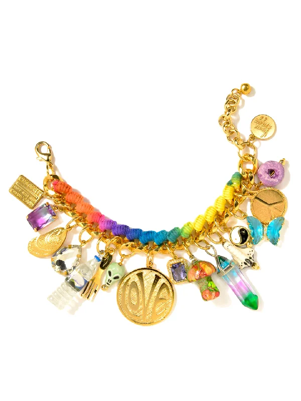 Retro deco bangles-GROOVY LOVE BRACELET (RAINBOW)