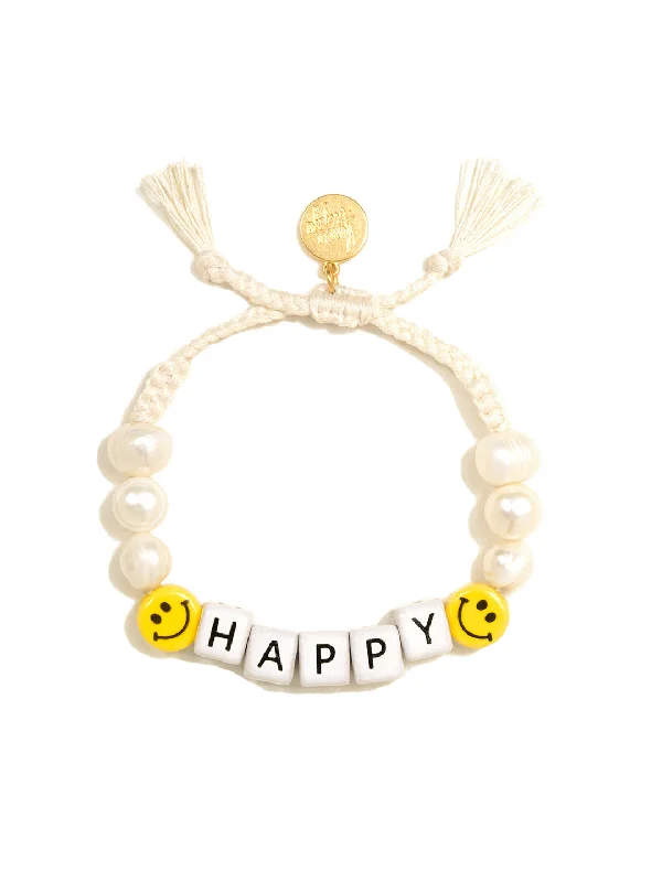 Ethnic weave bangles-HAPPY PEARL BRACELET (WHITE)