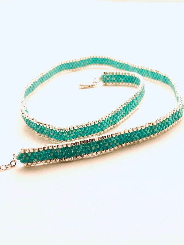 Small star bracelets-Beaded Wrap Bracelet, Turquoise