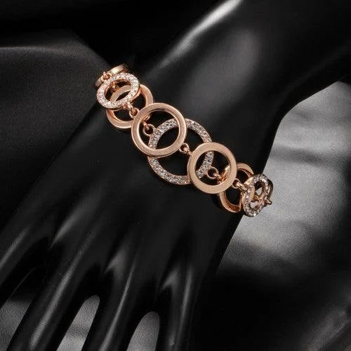 Glittering crystal bangles-Copper Plated Charm Bracelet