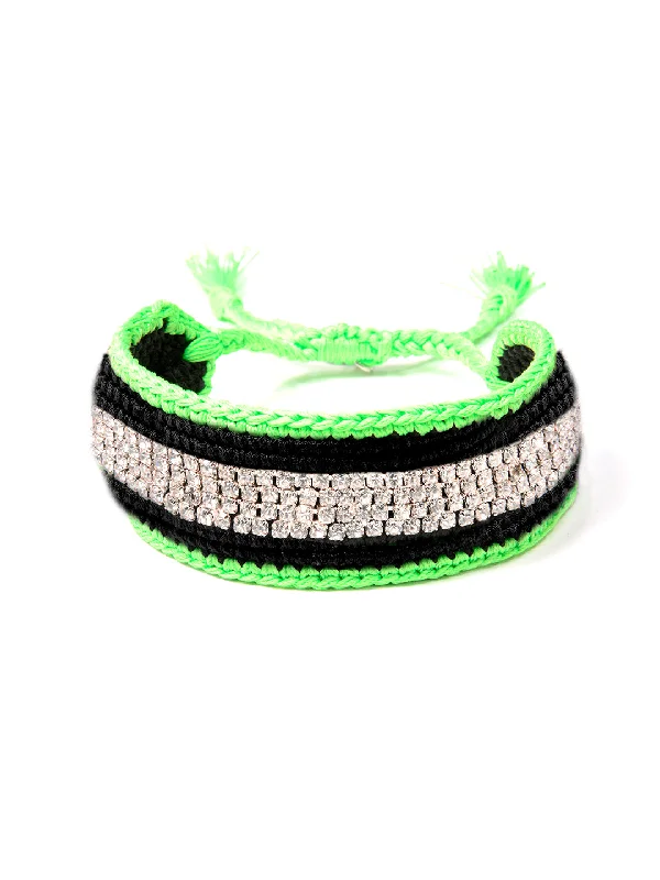 Natural form bracelets-SUNKISSED SHORES BRACELET (NEON GREEN AND BLACK)