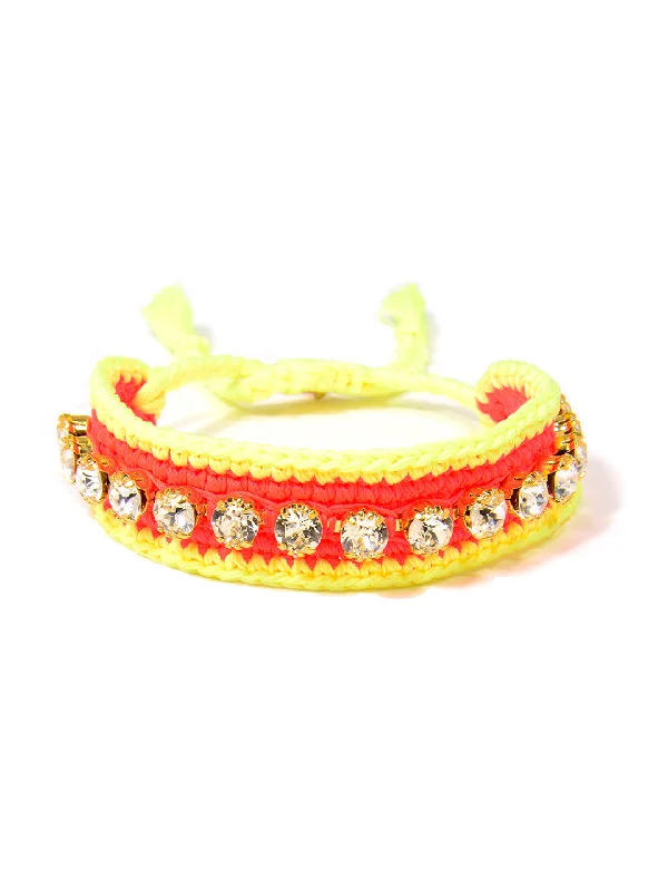 Retro deco bangles-SEAFOAM BRACELET (NEON YELLOW/NEON ORANGE)