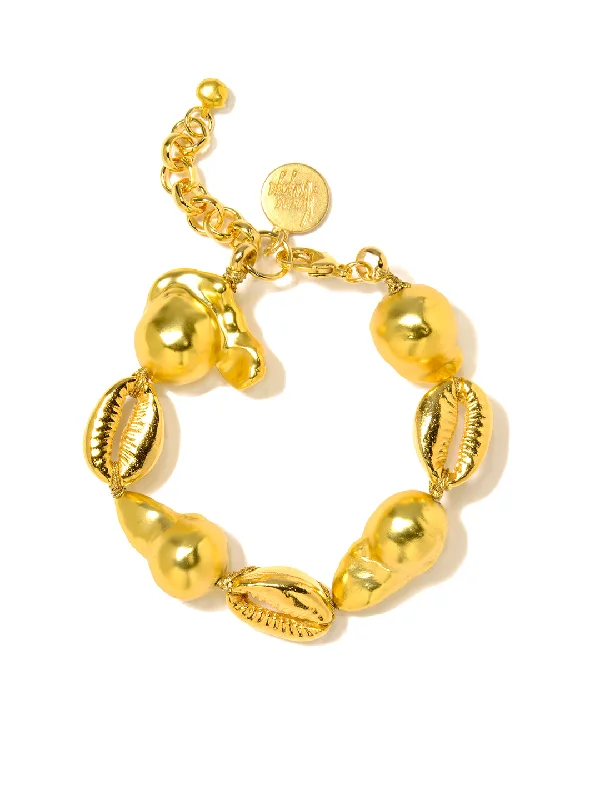 Beaded link bracelets-OCEAN DREAM BRACELET (GOLD)