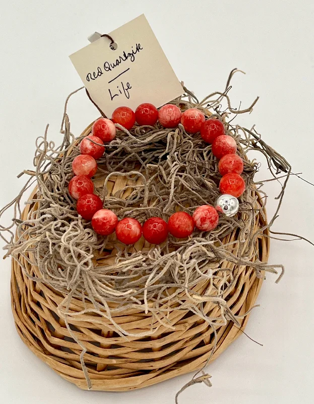 Crafted artisan bangles-Red Quartzite Bracelet