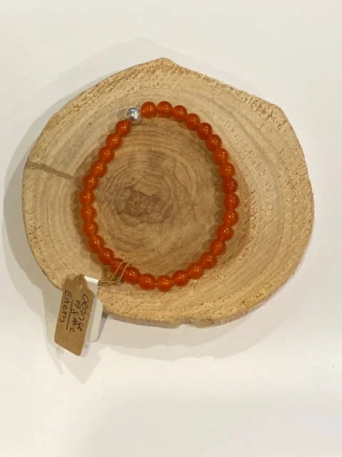 Thin stack bracelets-Orange Agate Bracelet