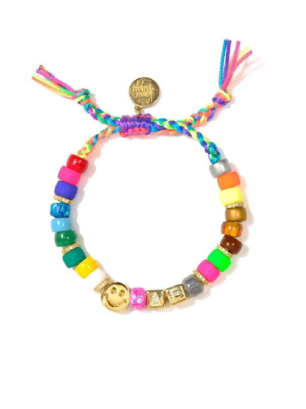 Oversized cuff bangles-HAPPY AF RAINBOW BRACELET