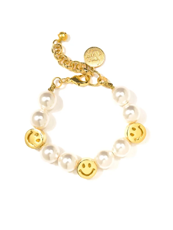 Sleek chain bracelets-HAPPY MOMENTS PEARL BRACELET