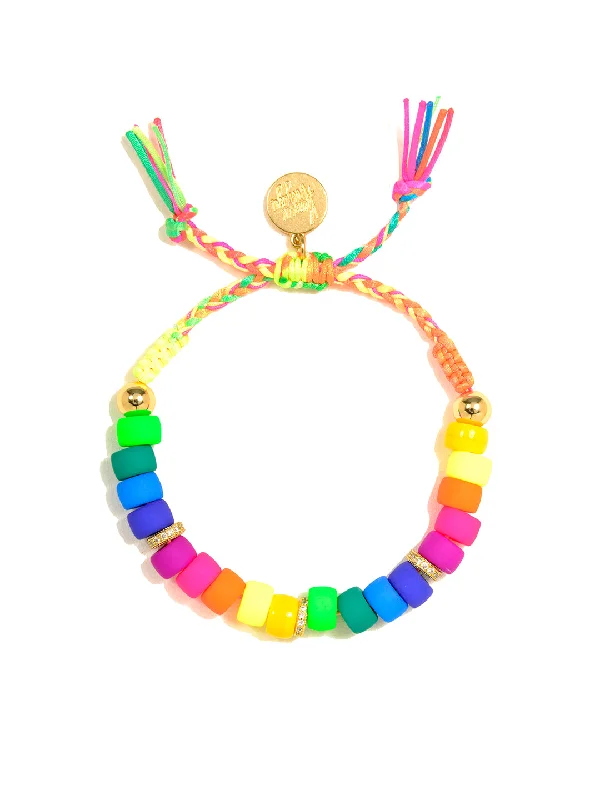 Plated silver bangles-DANCING IN THE STREET BRACELET (NEON RAINBOW)