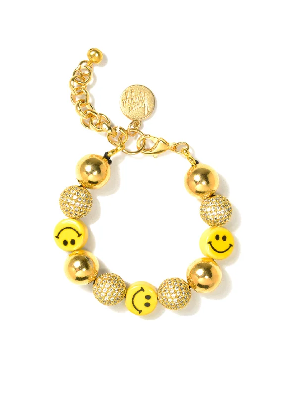 Glittering diamond bangles-DISCO SMILEY BRACELET