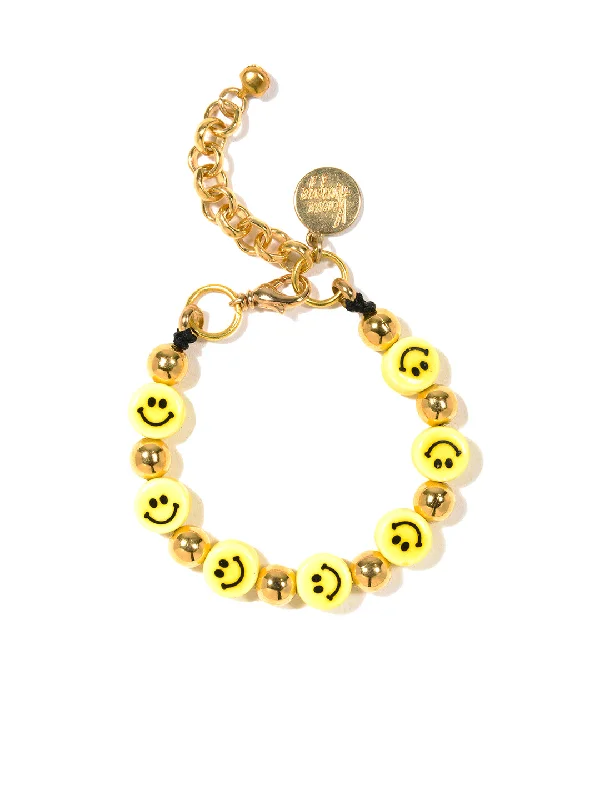 Sleek link bracelets-GOLDEN SMILE BRACELET